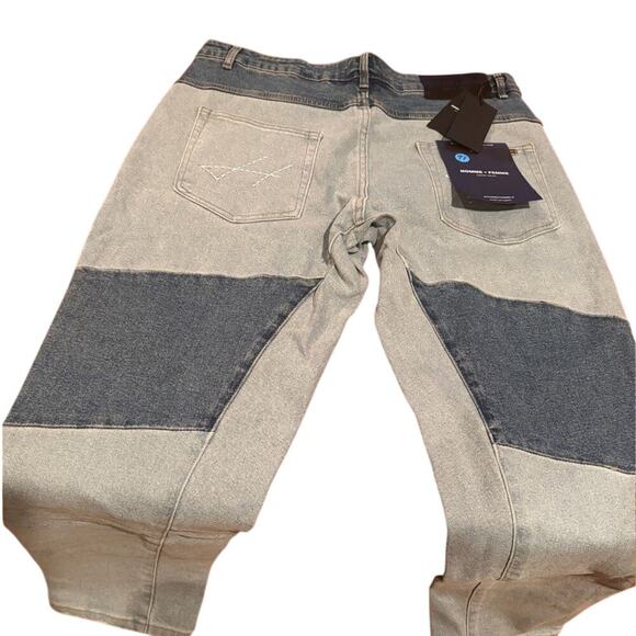 Homme + Femme Diagonal Two Tone Wash Jeans, Size 38, New with Tag $175 Rare Find - Picture 4 of 6